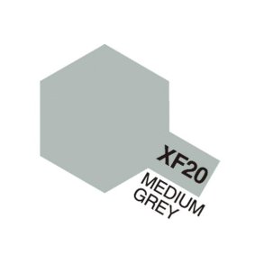 XF-20 Medium Grey, Acrylic Mini 10 ml (penselmaling, mat) - Tamiya